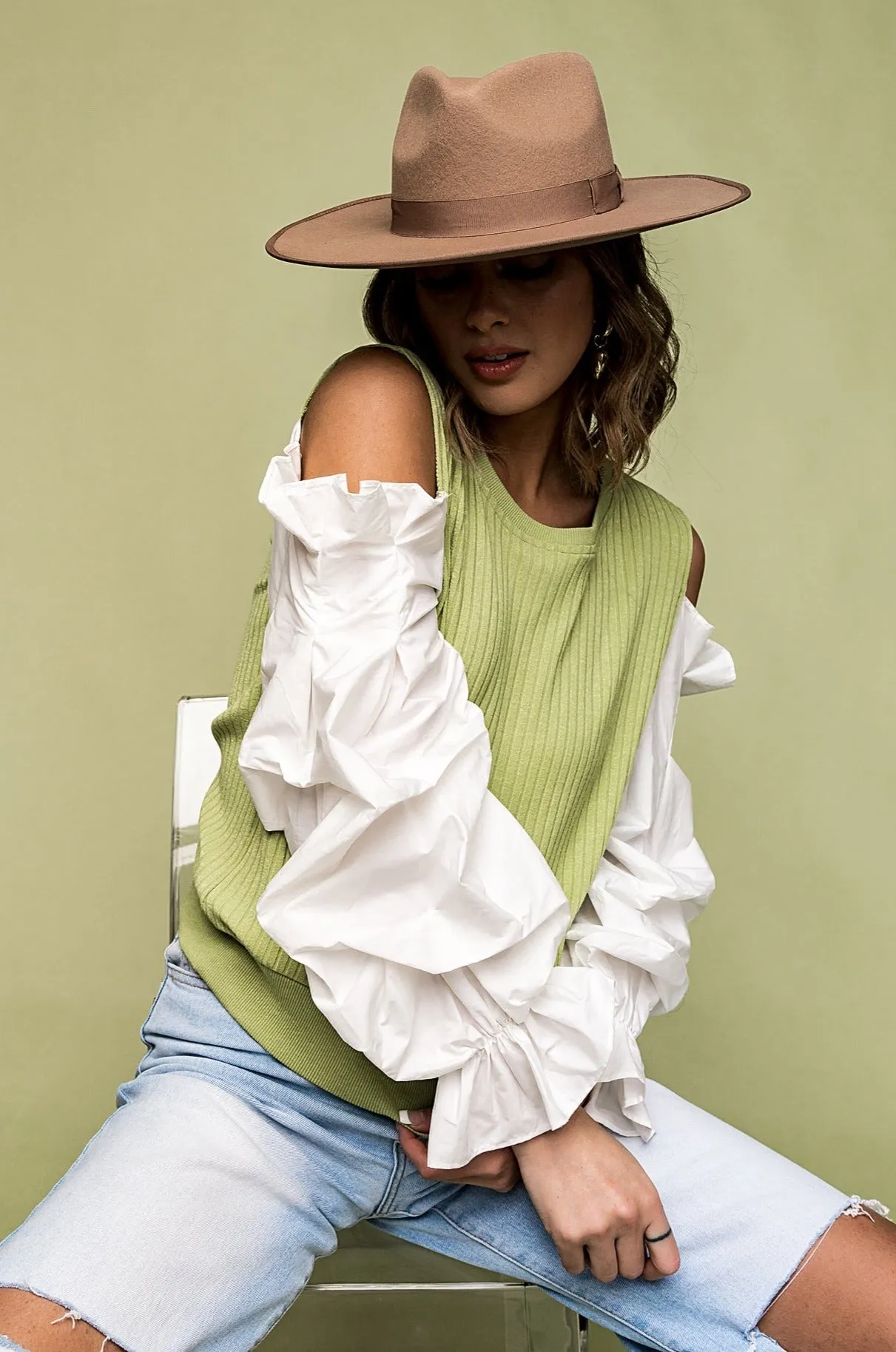 Tessa Stiff Brim Hat in Pecan sold by Dressed In Lala product image thumbnail 5