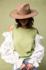 Tessa Stiff Brim Hat in Pecan sold by Dressed In Lala