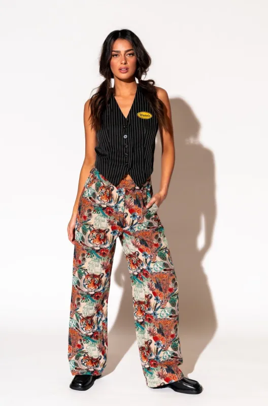 Wild Soul Tiger Jacquard Trousers sold by Dressed In Lala