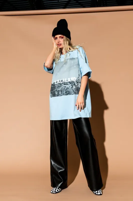Living in Lalaland Oversized Tee in Sky sold by Dressed In Lala