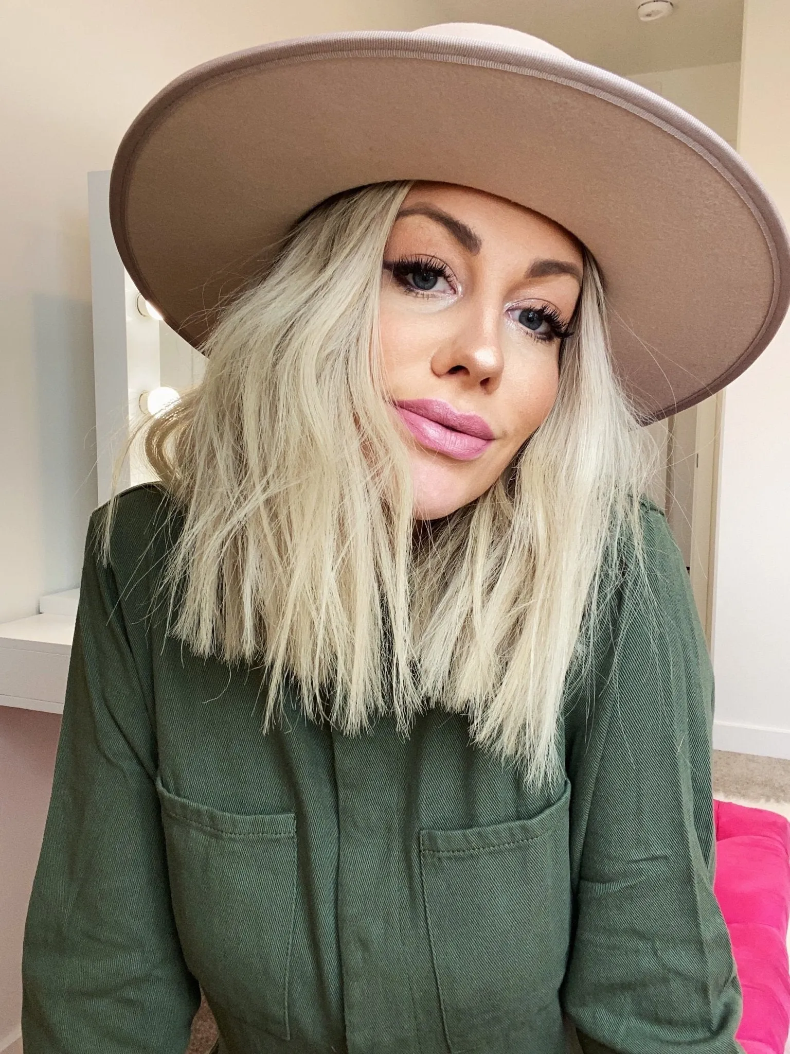 Lola Stiff Brim Hat in Blush sold by Dressed In Lala product image thumbnail 2