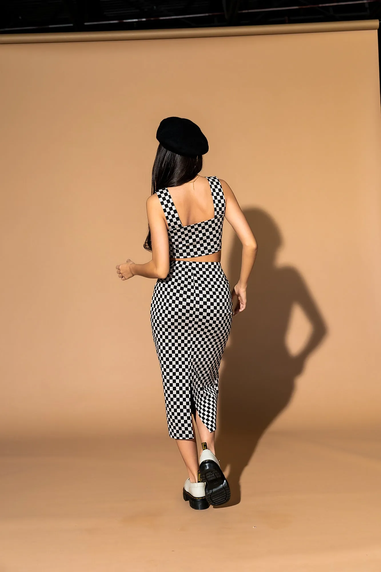 Looking Good Print Top + Skirt Set in Checkerboard sold by Dressed In Lala product image thumbnail 5
