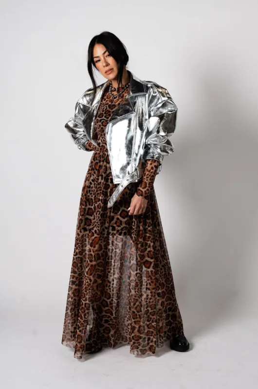 More You Mesh Maxi Dress in Macro Leopard sold by Dressed In Lala