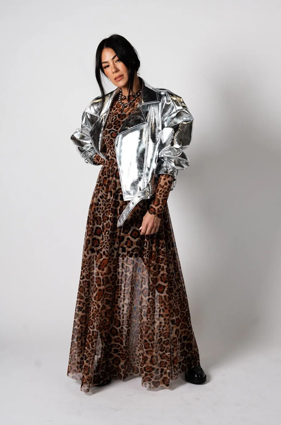 More You Mesh Maxi Dress in Macro Leopard sold by Dressed In Lala