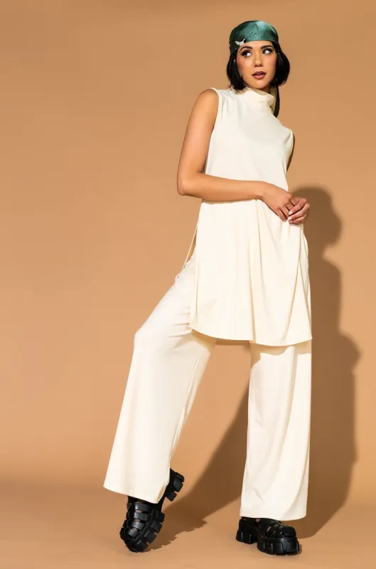 Gigi Sleeveless Ribbed Playsuit in Sand sold by Dressed In Lala