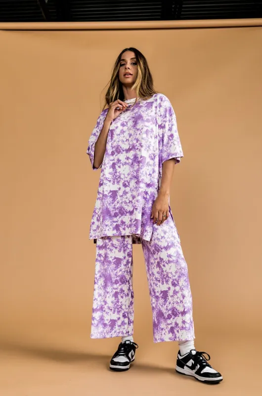 Lex Ribbed Tie Dye Playsuit in Cosmic Tie Dye sold by Dressed In Lala