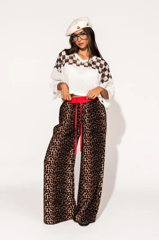 Feline Fierce Wide Leg Leopard Pants sold by Dressed In Lala