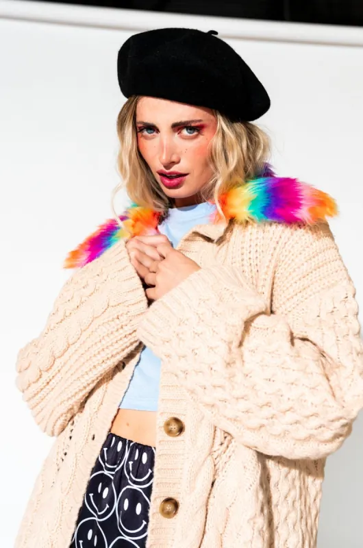 Unbothered Grandpa Cardigan in Beige sold by Dressed In Lala