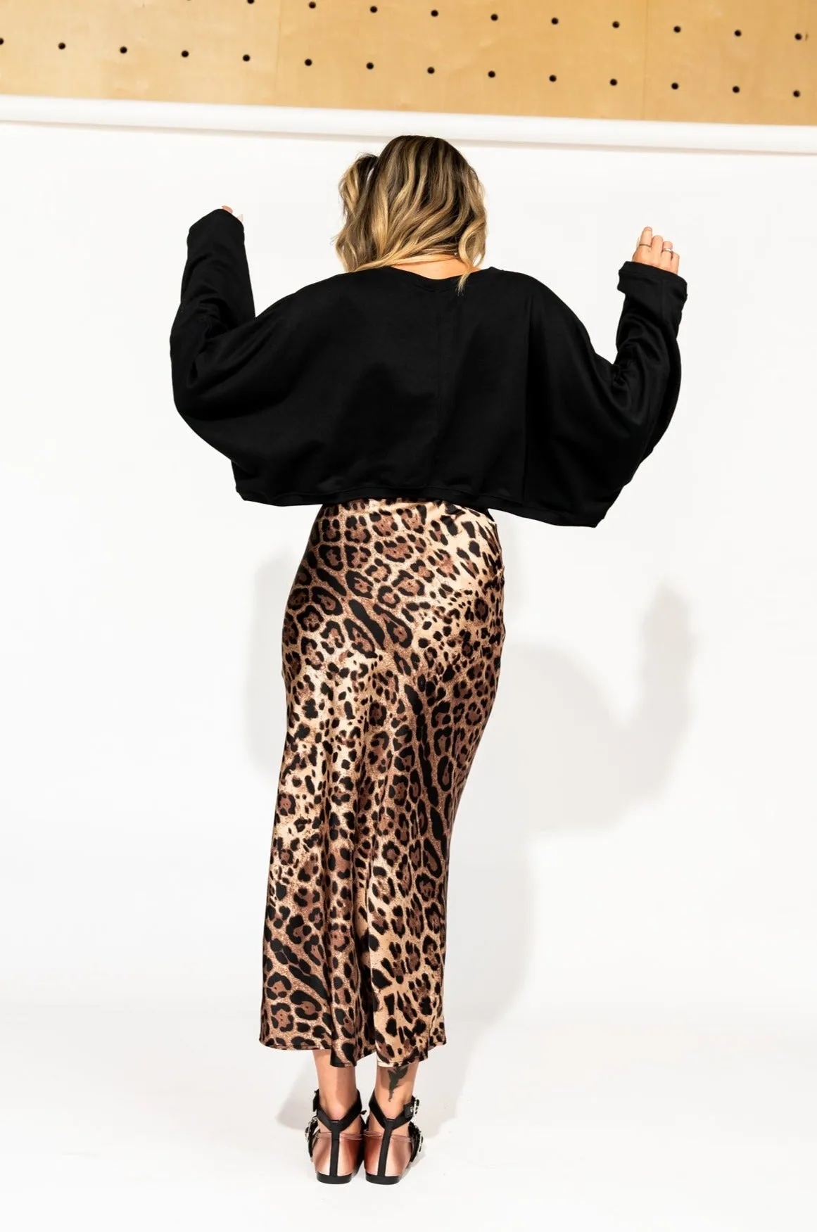 Supernova Bias Satin Skirt in Leopard sold by Dressed In Lala product image thumbnail 5