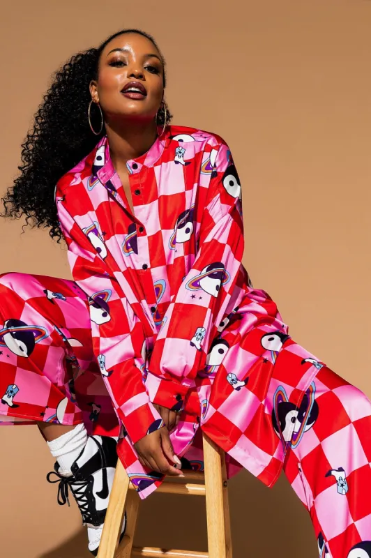 Lala Satin Playsuit in Cosmic Cowgirl sold by Dressed In Lala
