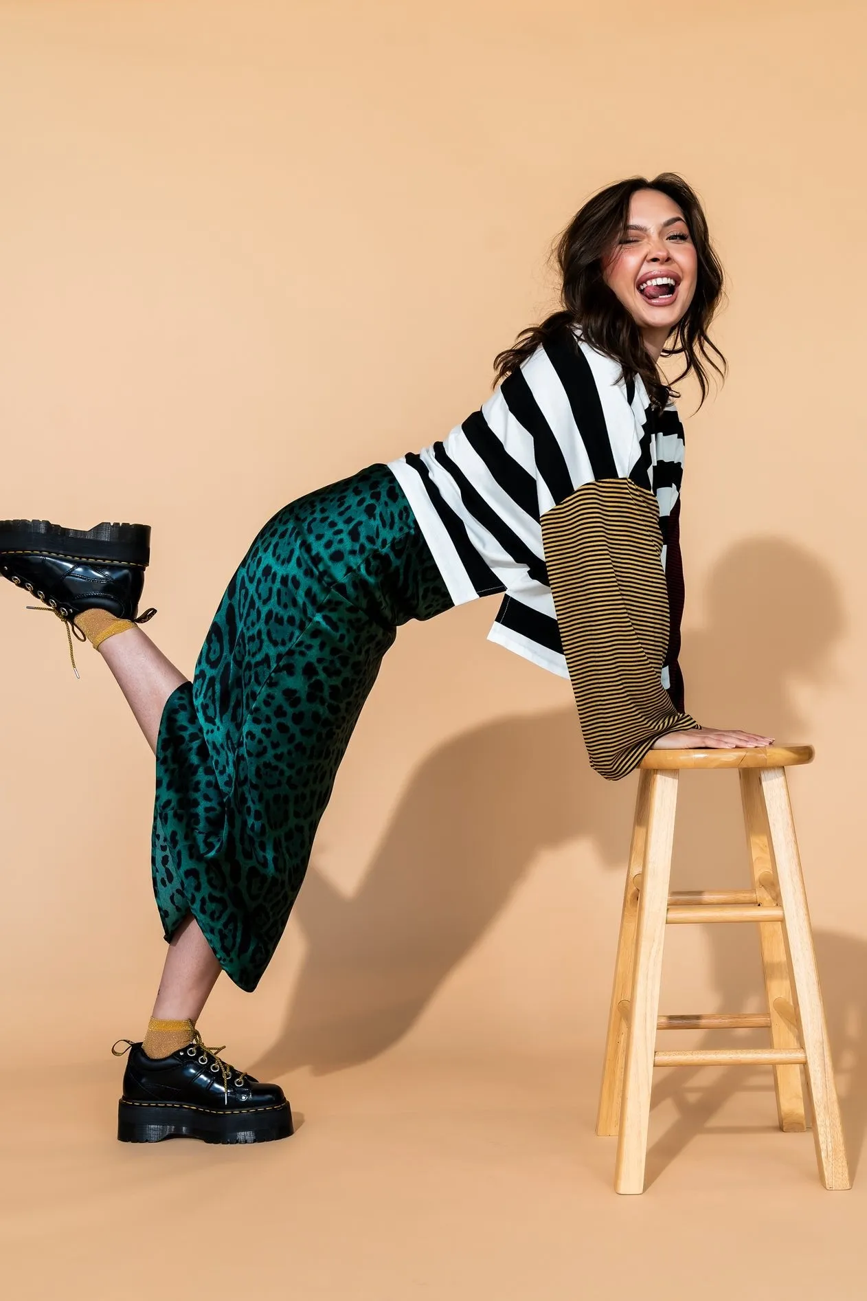 Supernova Bias Satin Skirt in Emerald Leopard *RESTOCKED* sold by Dressed In Lala product image thumbnail 4