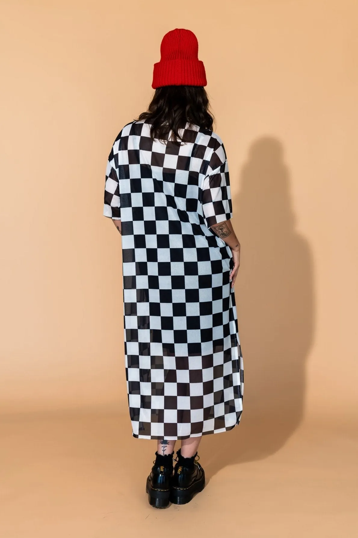 Karma Oversized Mesh Dress + Slip in Checkerboard sold by Dressed In Lala product image thumbnail 5