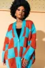 Love You Oversized Checkerboard Cardigan in September Sunset sold by Dressed In Lala