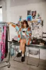 Love You Oversized Checkerboard Cardigan in September Sunset sold by Dressed In Lala