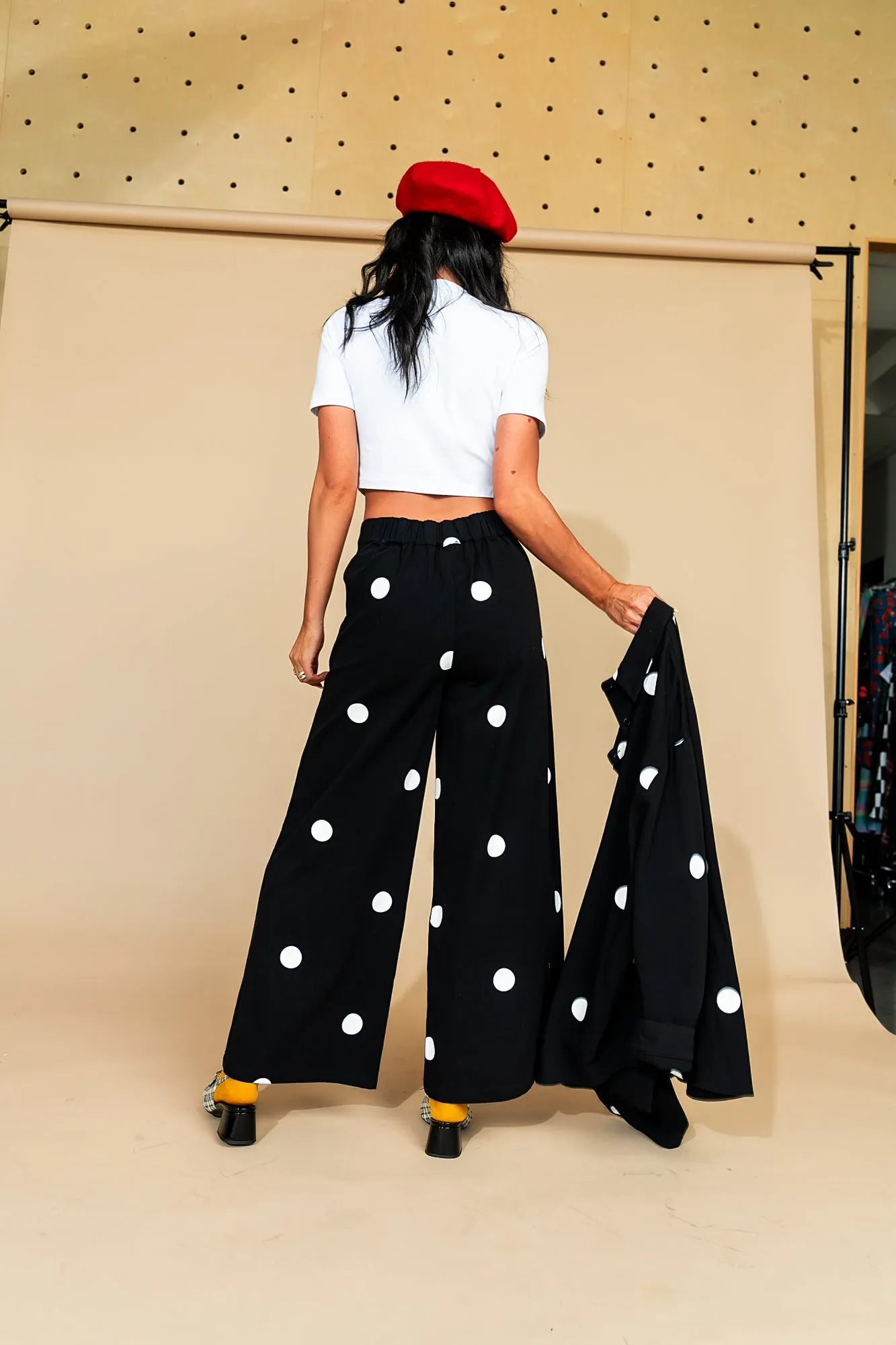 Cause a Scene Wide Leg Pants in Polka Dot sold by Dressed In Lala product image thumbnail 3