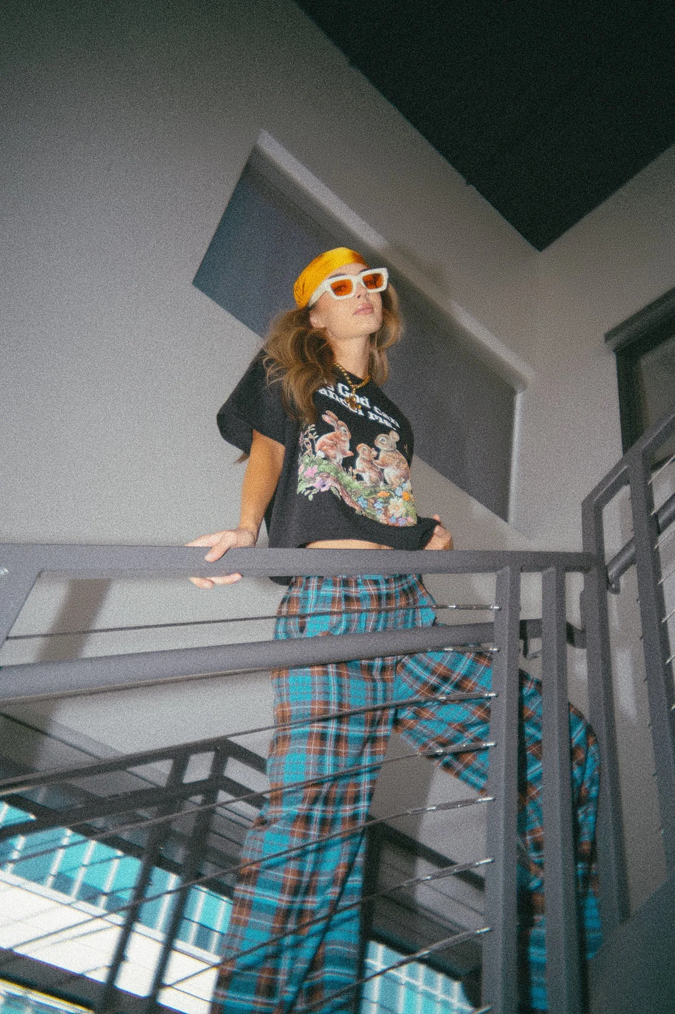 Rebel Road Plaid Wide Leg Trousers in Blue + Brown sold by Dressed In Lala product image thumbnail 4