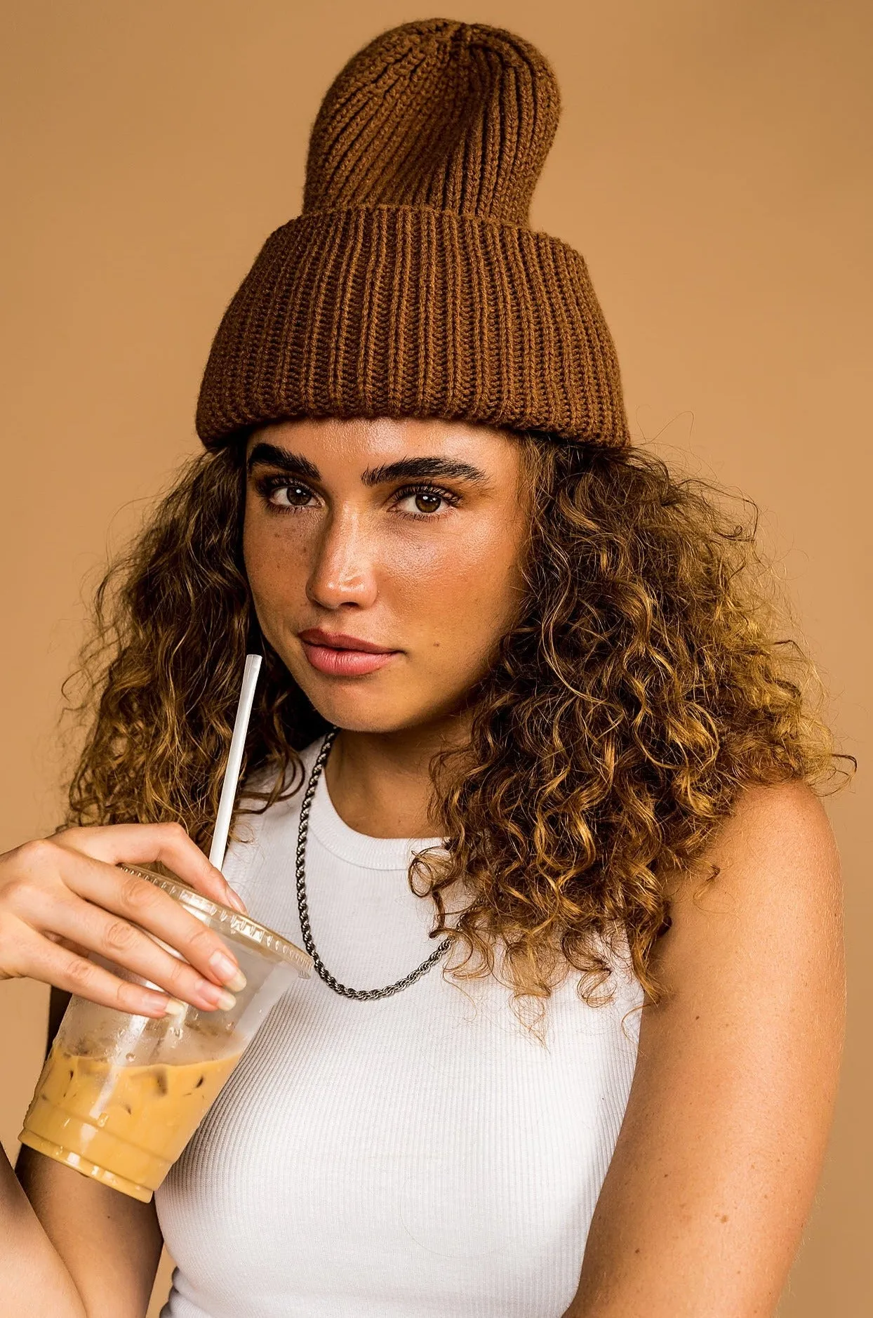 Grunge Chic Beanie in Toasted Marshmallow sold by Dressed In Lala product image thumbnail 3