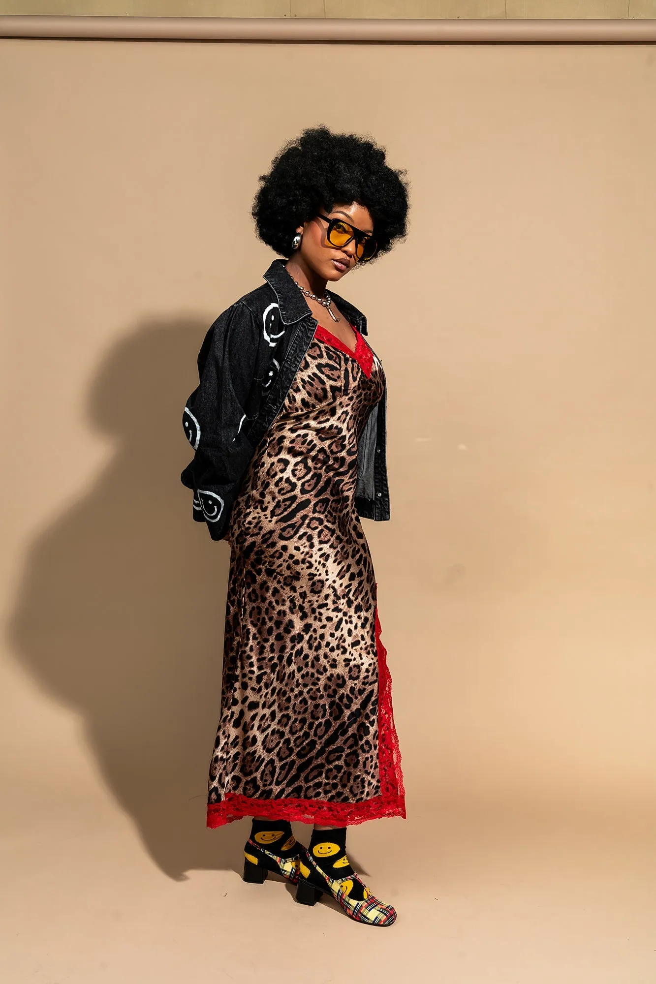 Icons Only Lace Slip Dress in Leopard sold by Dressed In Lala product image thumbnail 3