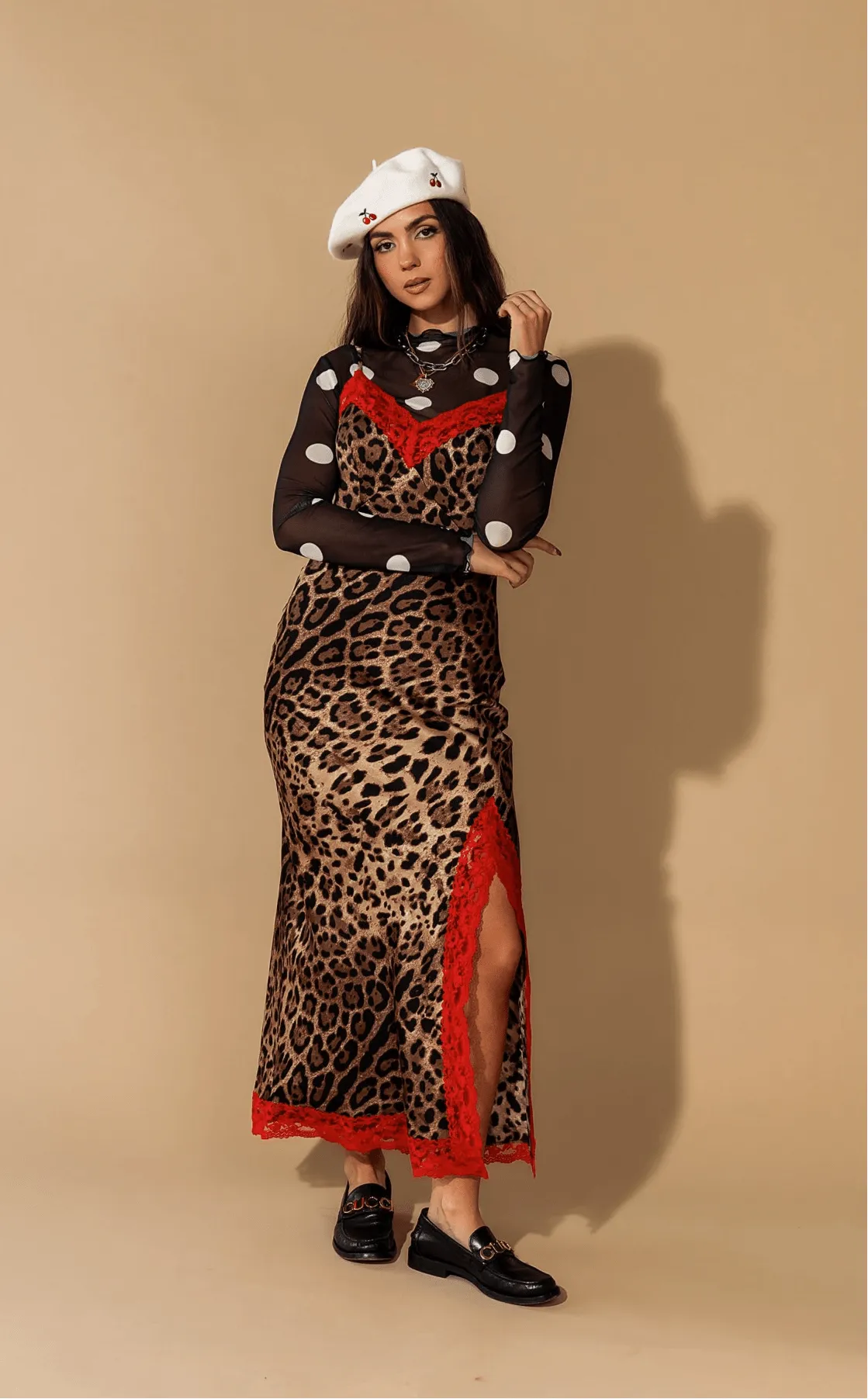 Icons Only Lace Slip Dress in Leopard sold by Dressed In Lala