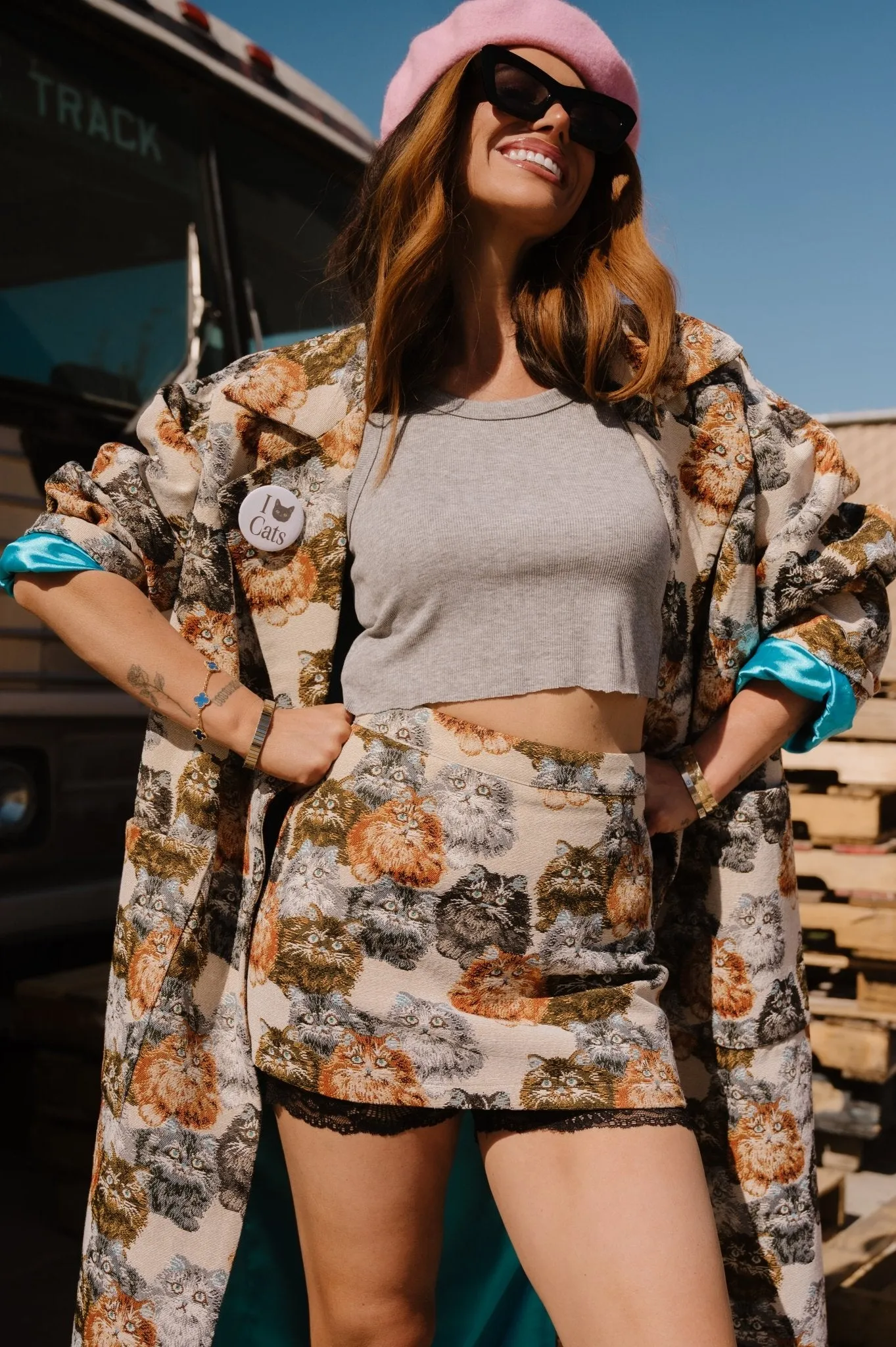 Libra Longline Jacquard Coat in Precious Persians sold by Dressed In Lala product image thumbnail 4