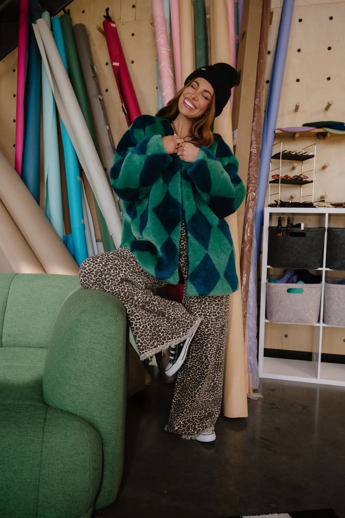 Blue Cosmos Faux Fur Coat sold by Dressed In Lala product image thumbnail 3