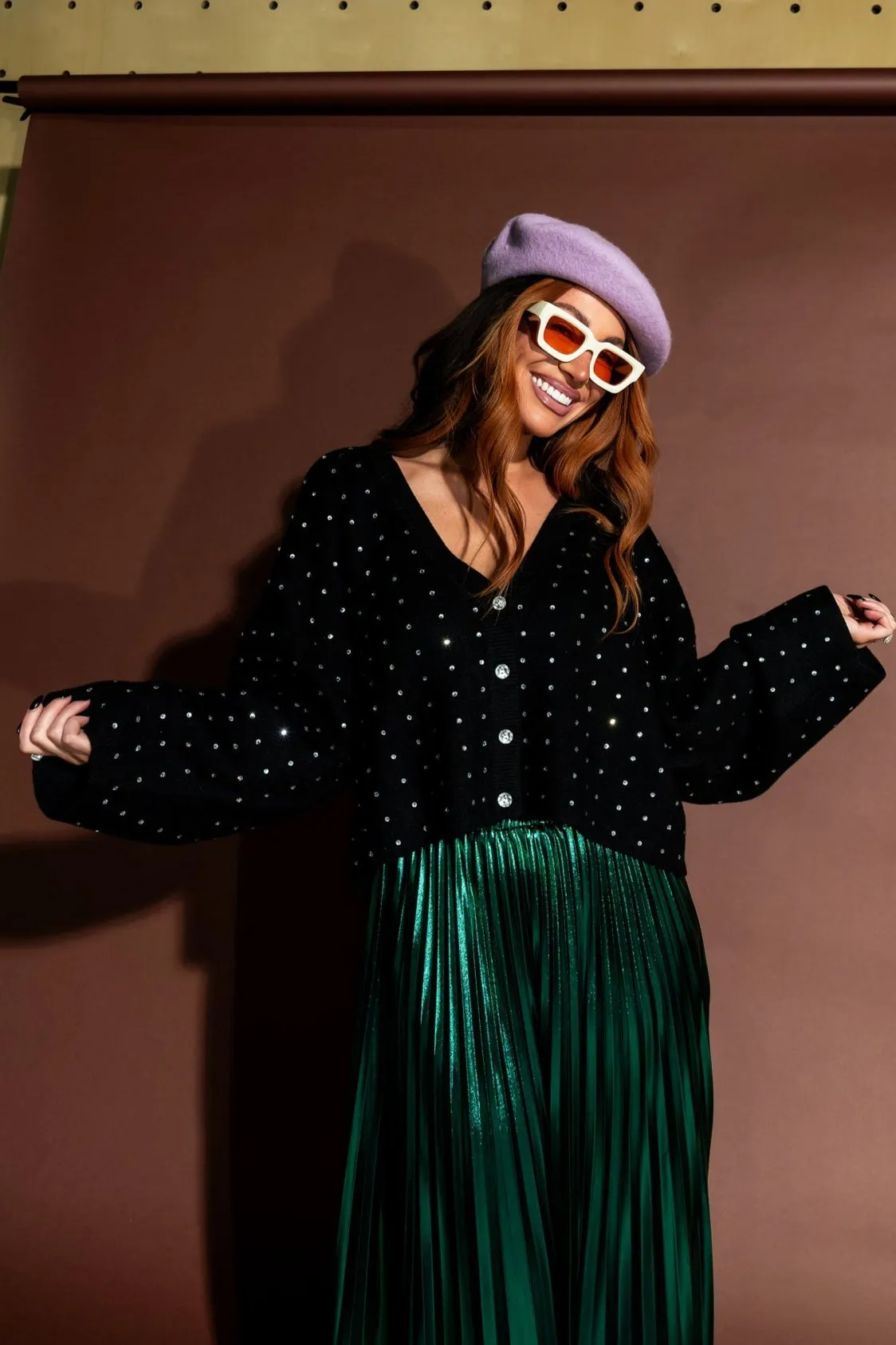 Rhinestone Cowgirl Cropped Cardigan sold by Dressed In Lala product image thumbnail 4