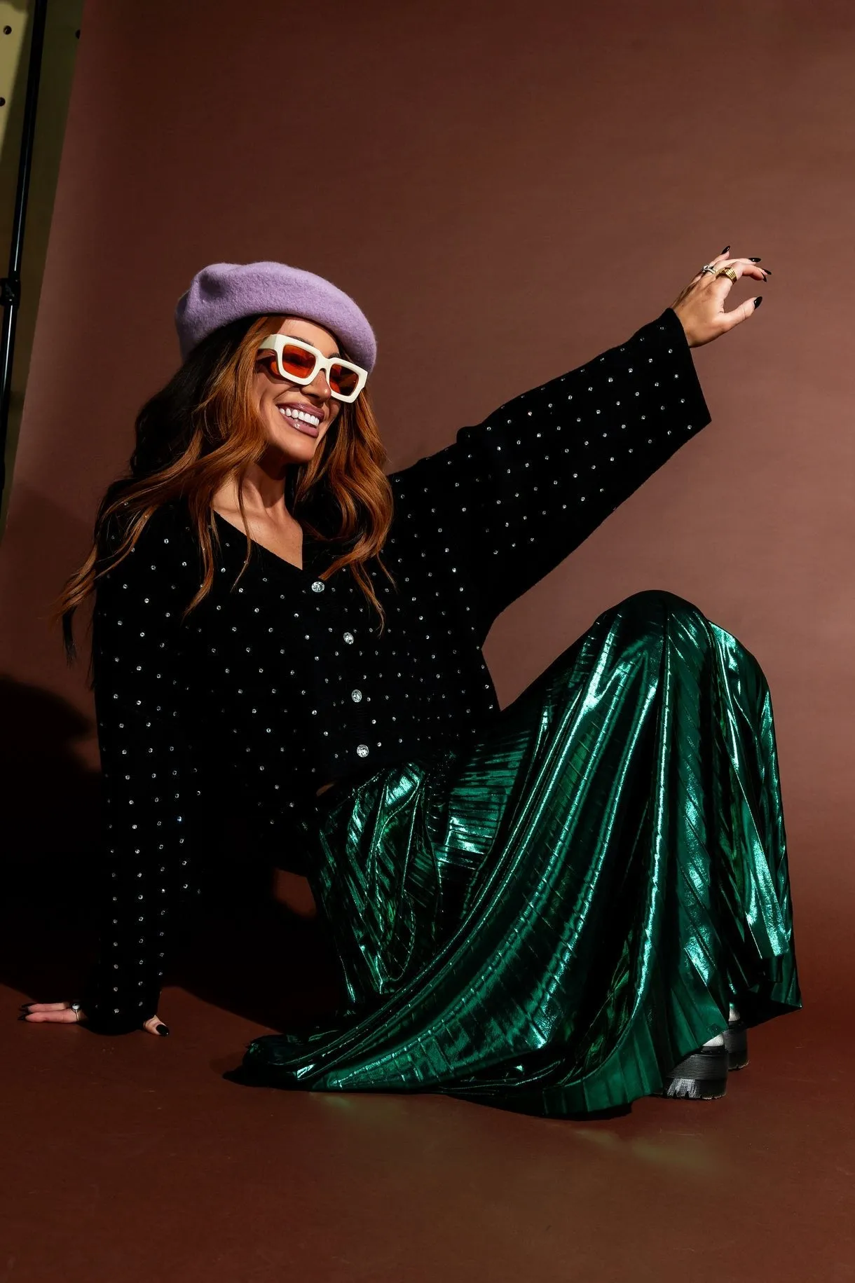 Rhinestone Cowgirl Cropped Cardigan sold by Dressed In Lala product image thumbnail 2