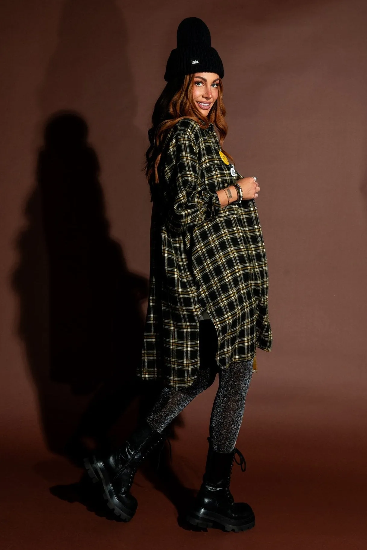 Zuri Oversized Grunge Flannel in Half + Half Bumble Bee sold by Dressed In Lala product image thumbnail 5
