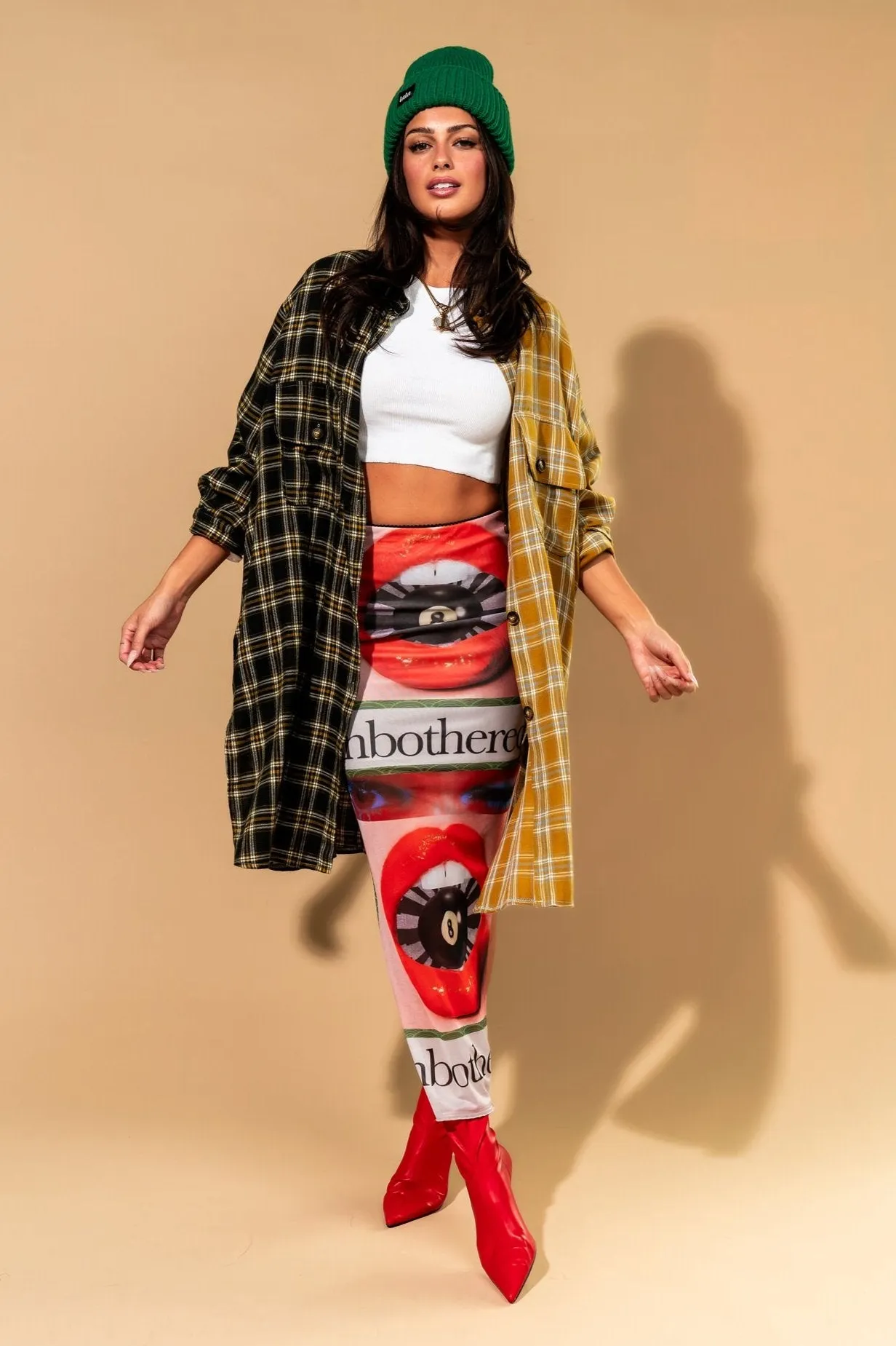 Zuri Oversized Grunge Flannel in Half + Half Bumble Bee sold by Dressed In Lala product image thumbnail 4