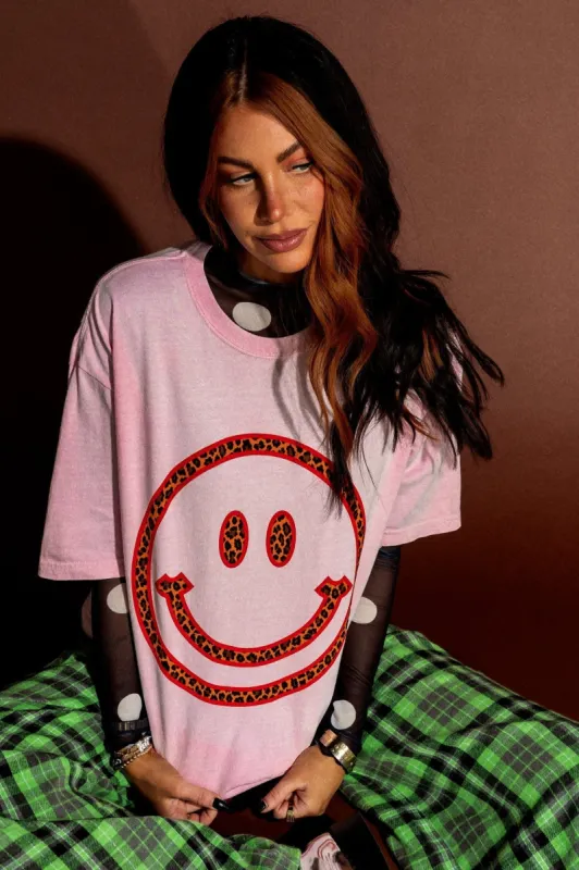 The World Needs Your Magic Oversized Leopard Tee in Pink sold by Dressed In Lala