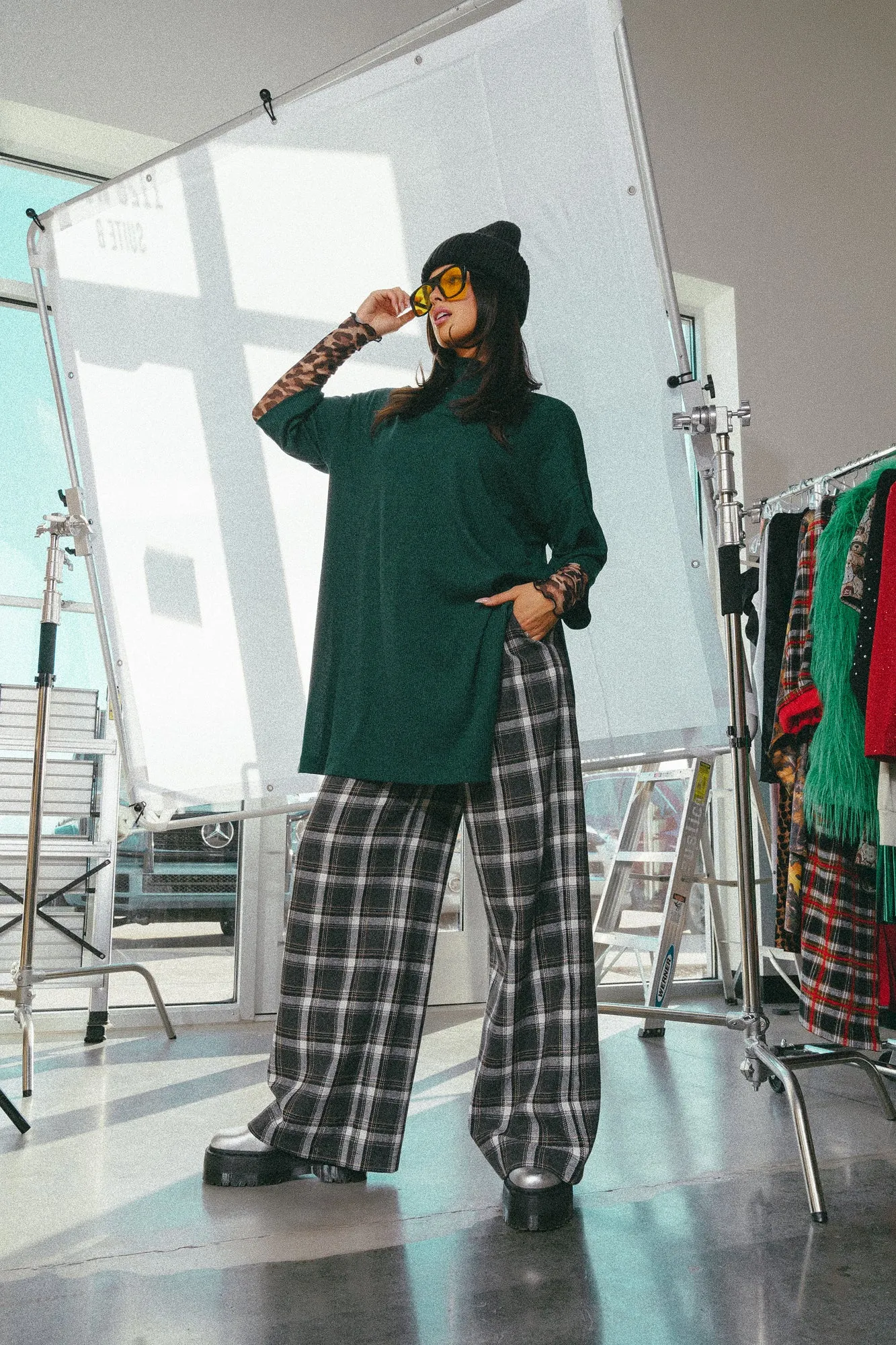 Lala Icon Mock Neck Top in Emerald sold by Dressed In Lala product image thumbnail 4