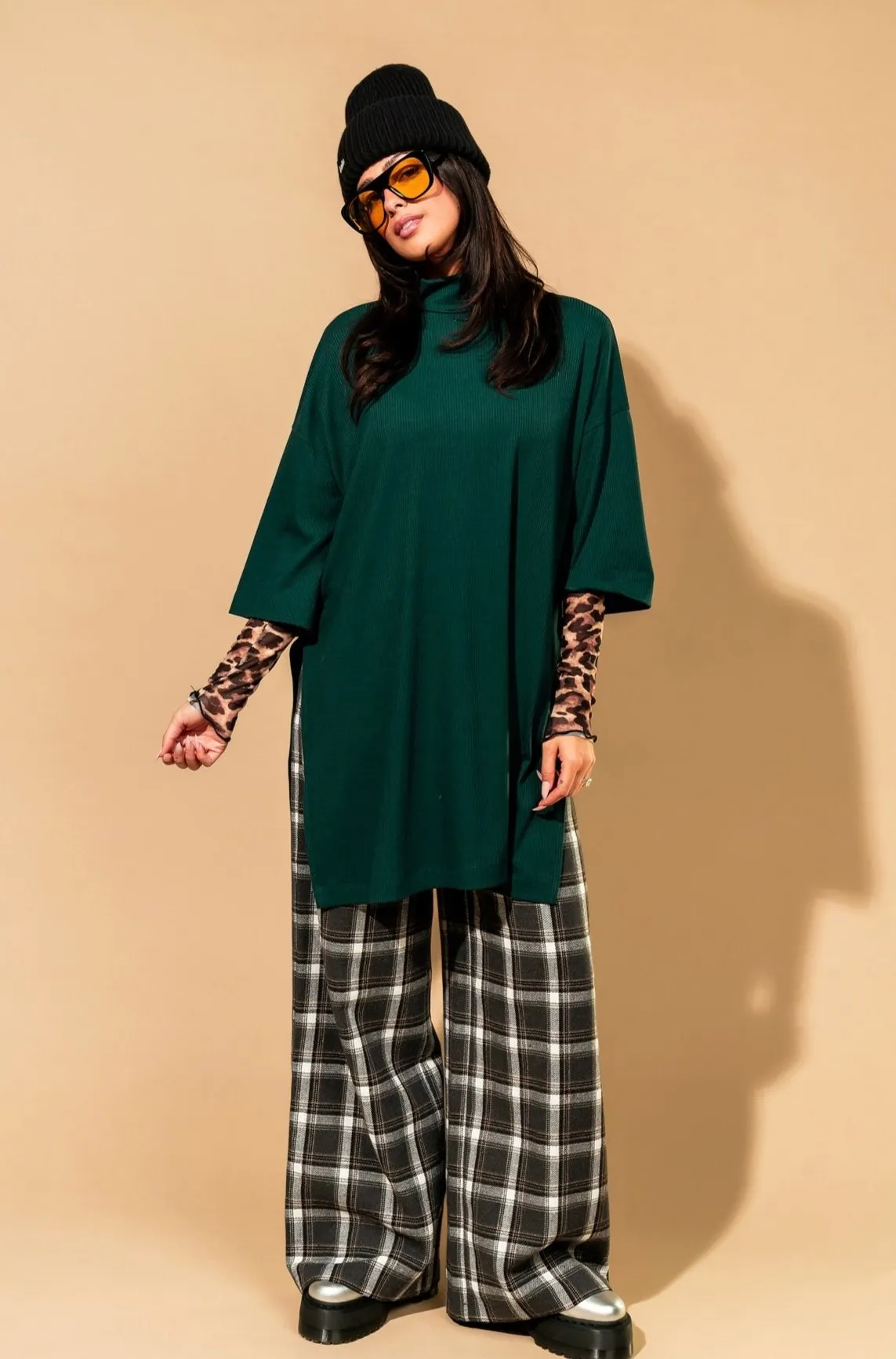 Lala Icon Mock Neck Top in Emerald sold by Dressed In Lala product image thumbnail 2