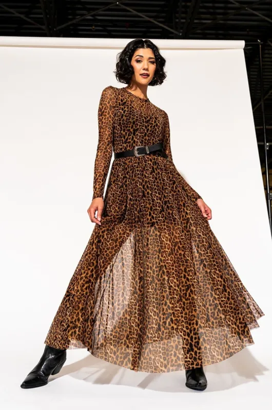 More You Mesh Maxi Dress in Leopard sold by Dressed In Lala