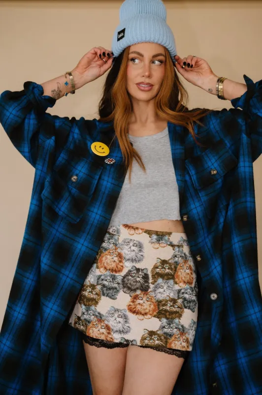Grunge Chic Label Beanie in Periwinkle sold by Dressed In Lala