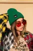 Grunge Chic Label Beanie in Evergreen sold by Dressed In Lala