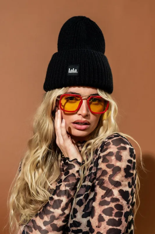 Grunge Chic Label Beanie in Black sold by Dressed In Lala