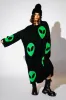 Literally Limitless Oversized Knit Dress in Alien Lover sold by Dressed In Lala