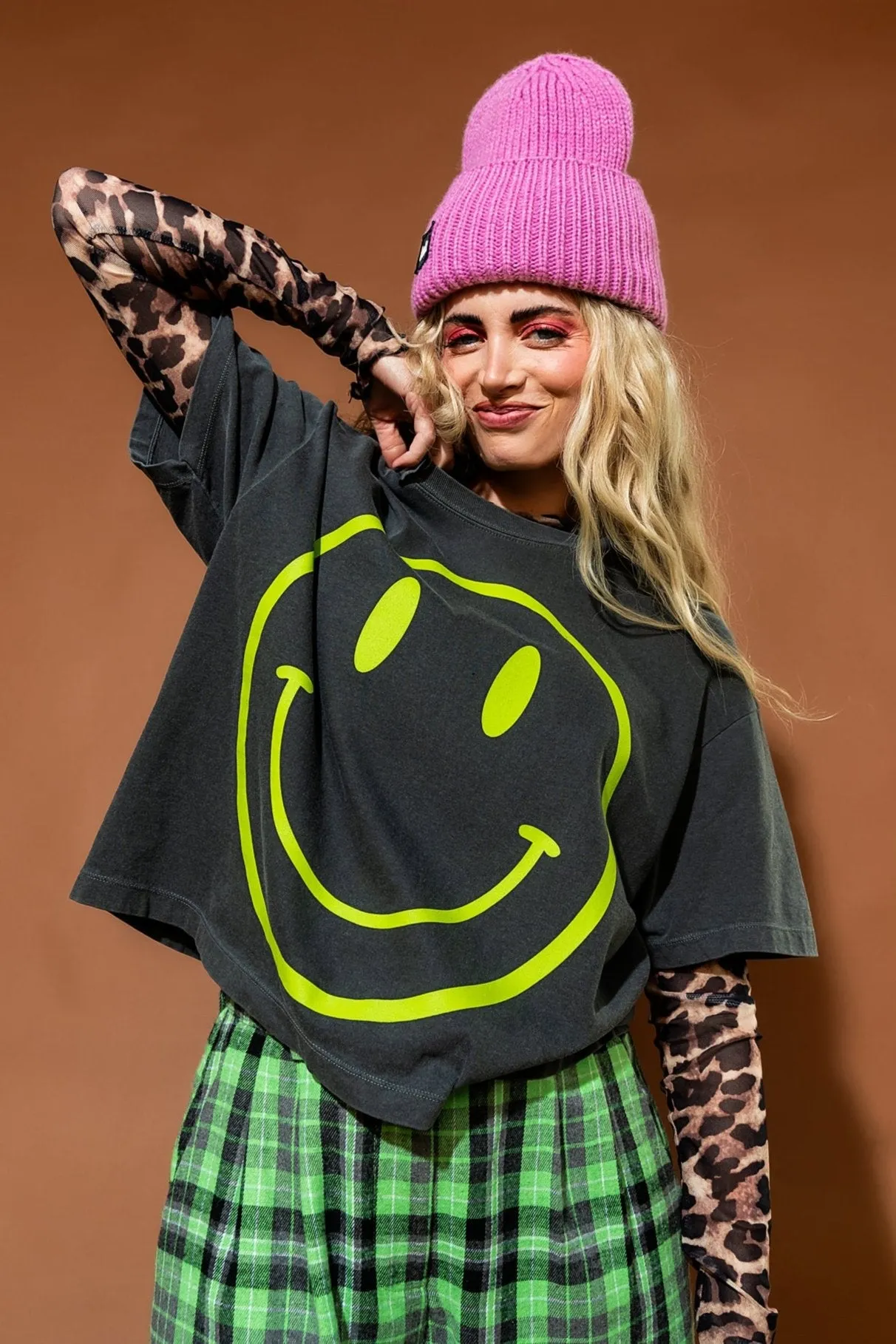 The World Needs Your Magic Crop Tee in Vintage Charcoal + Neon *RESTOCKED* sold by Dressed In Lala