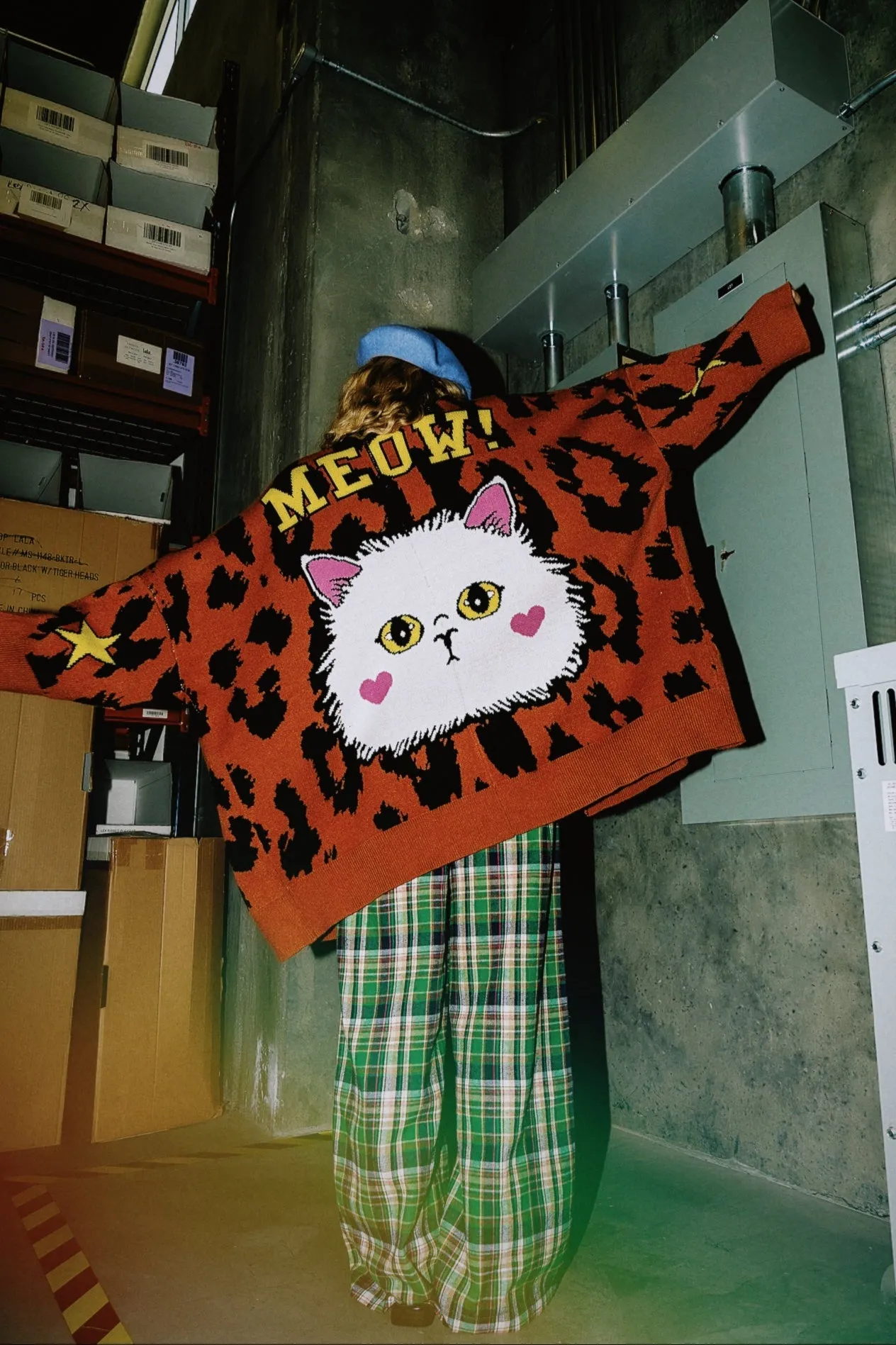 Meow! Oversized Leopard Cardigan sold by Dressed In Lala product image thumbnail 5