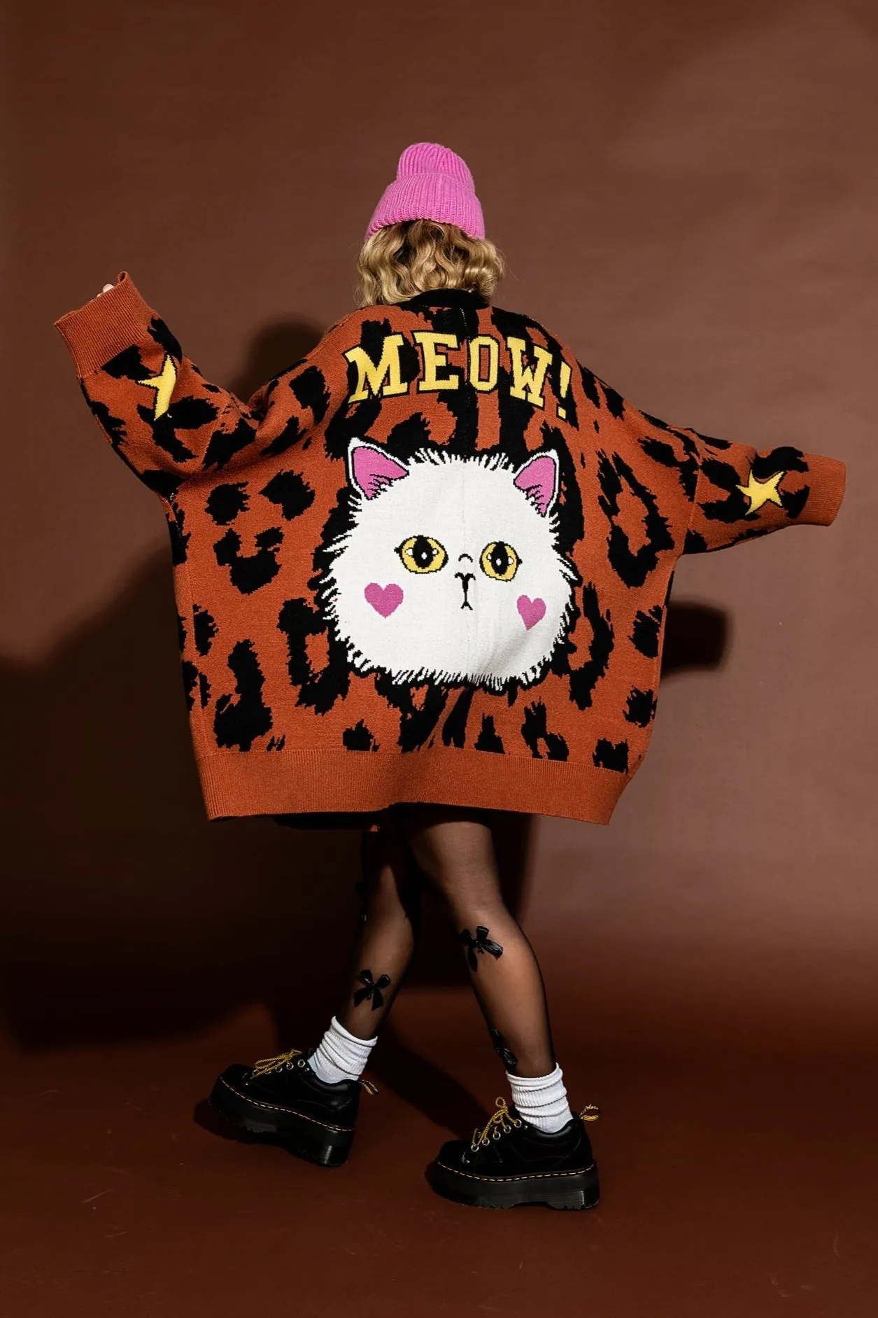 Meow! Oversized Leopard Cardigan sold by Dressed In Lala