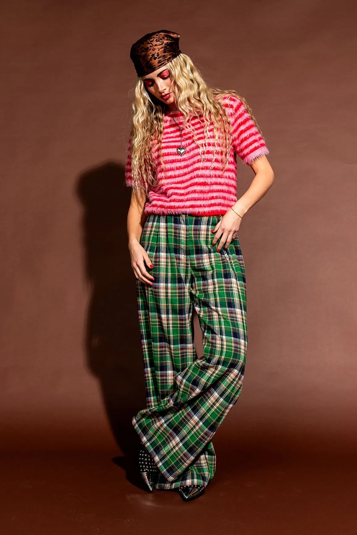 Be Proud Of Yourself Fuzzy Knit Top in Red + Pink sold by Dressed In Lala product image thumbnail 3