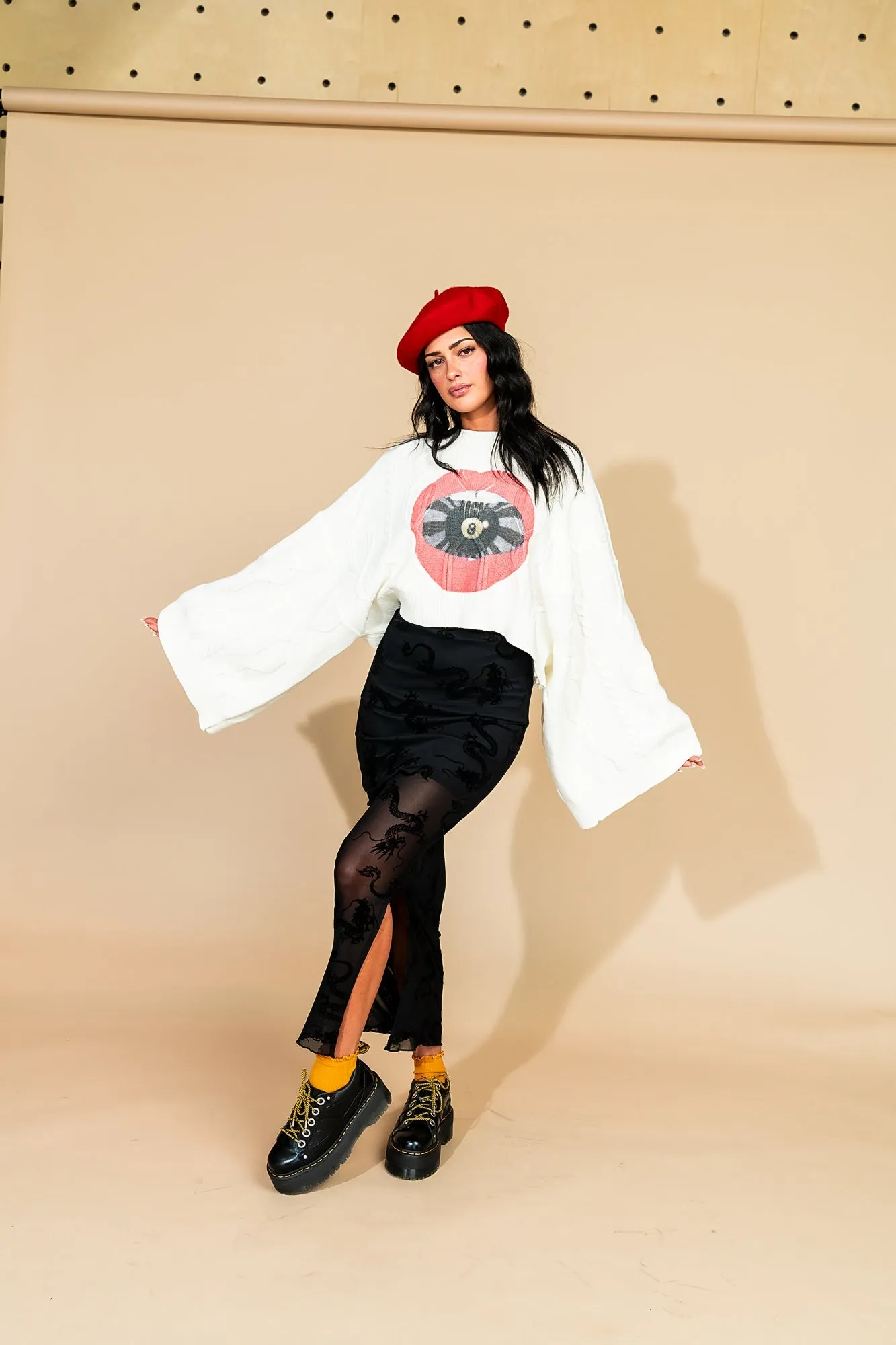 Enchantress Mesh Burnout Dragon Skirt in Dangerous Woman sold by Dressed In Lala product image thumbnail 3