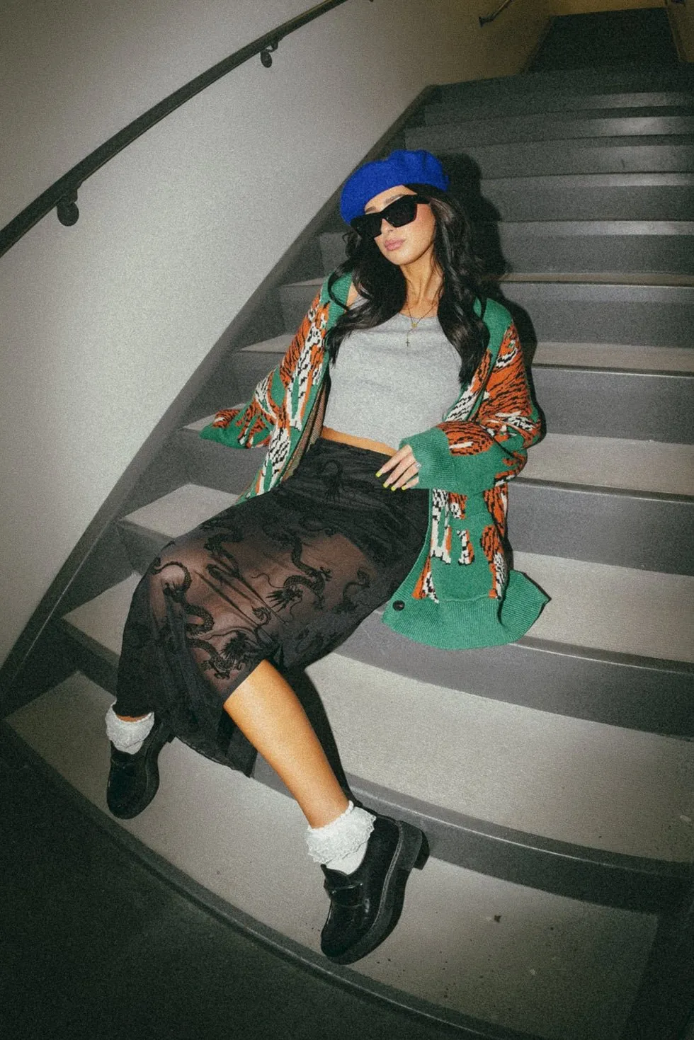 Enchantress Mesh Burnout Dragon Skirt in Dangerous Woman sold by Dressed In Lala