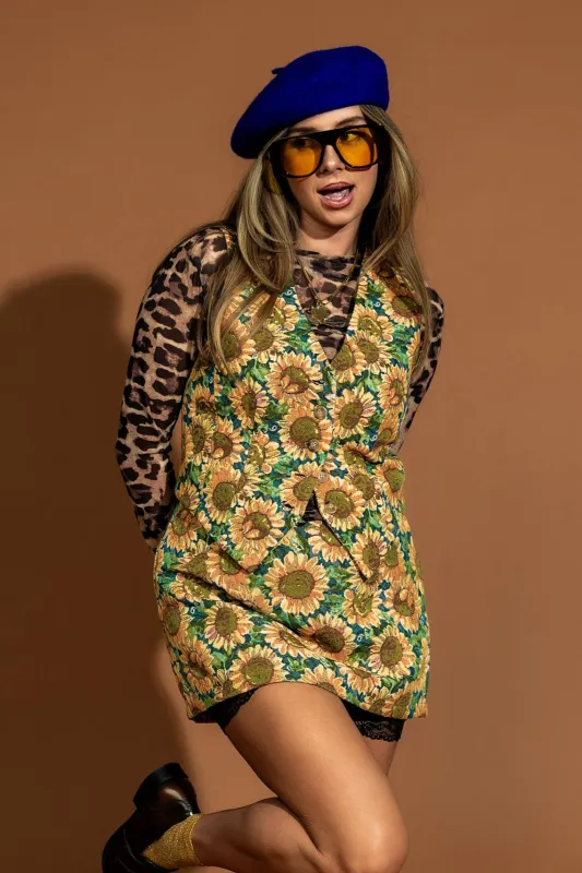 Twinkle Toes Skort in 90’s Sunflower Jacquard sold by Dressed In Lala