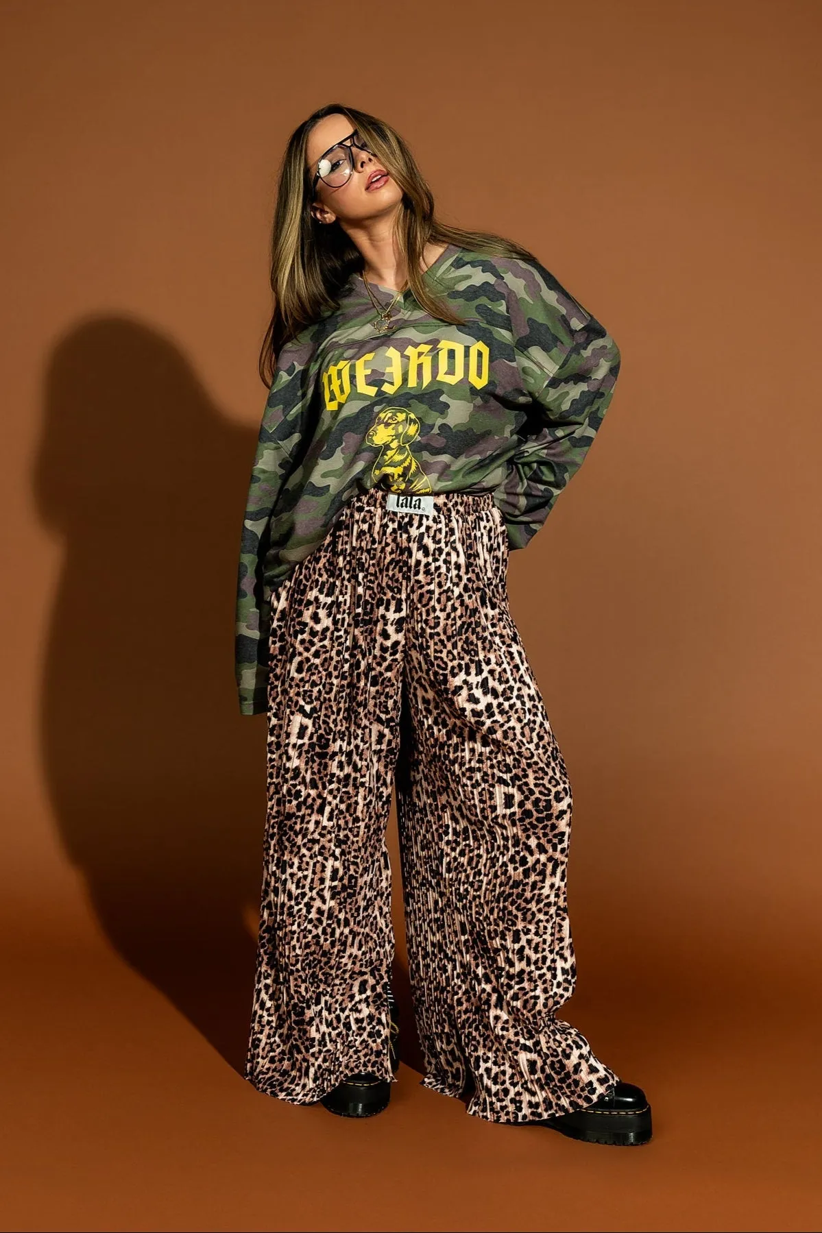 Total Knock Out Pleated Boxer Pants in Leopard sold by Dressed In Lala product image thumbnail 4