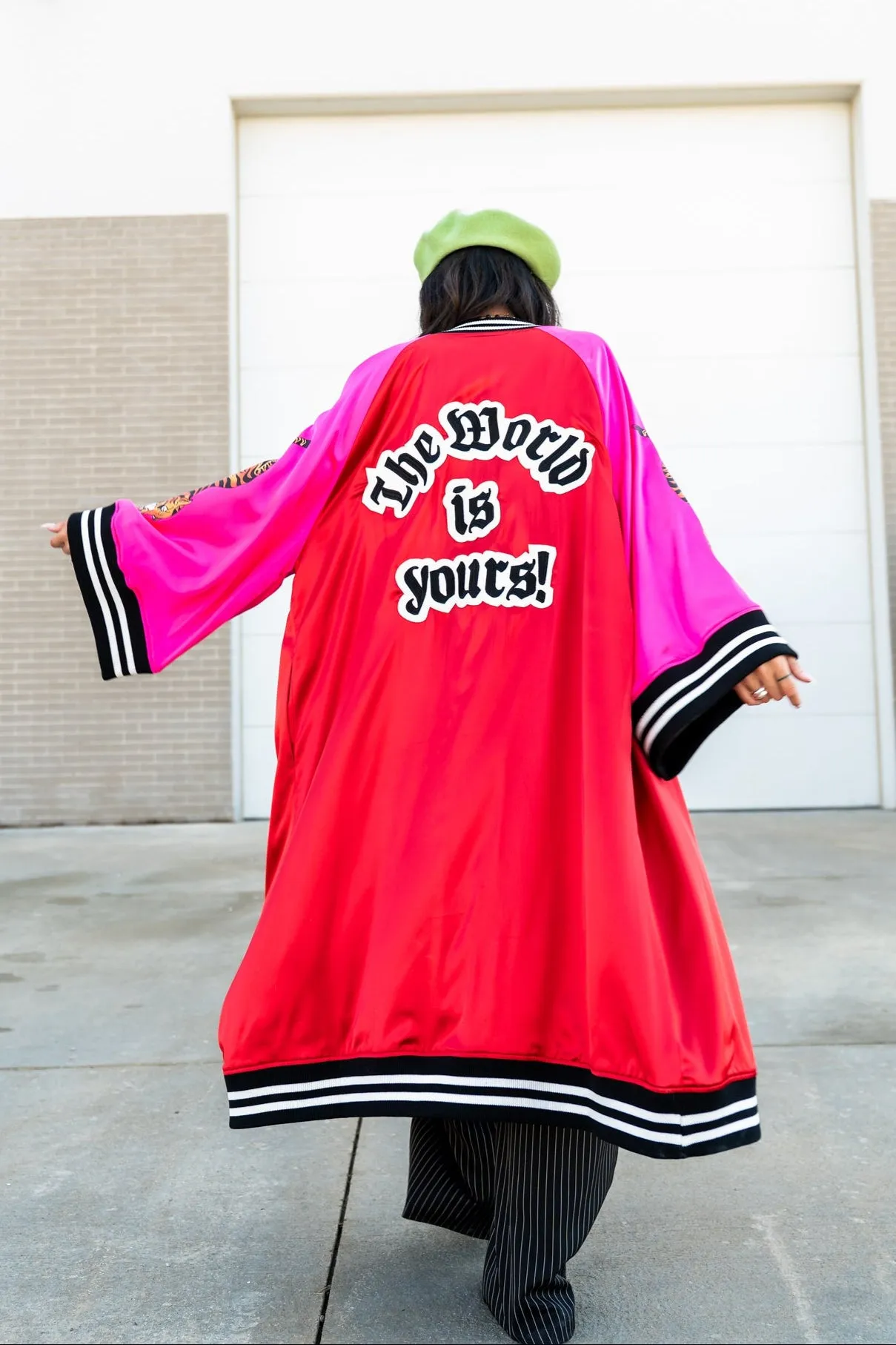 Take Up Space Kimono Bomber in Red + Pink sold by Dressed In Lala product image thumbnail 3