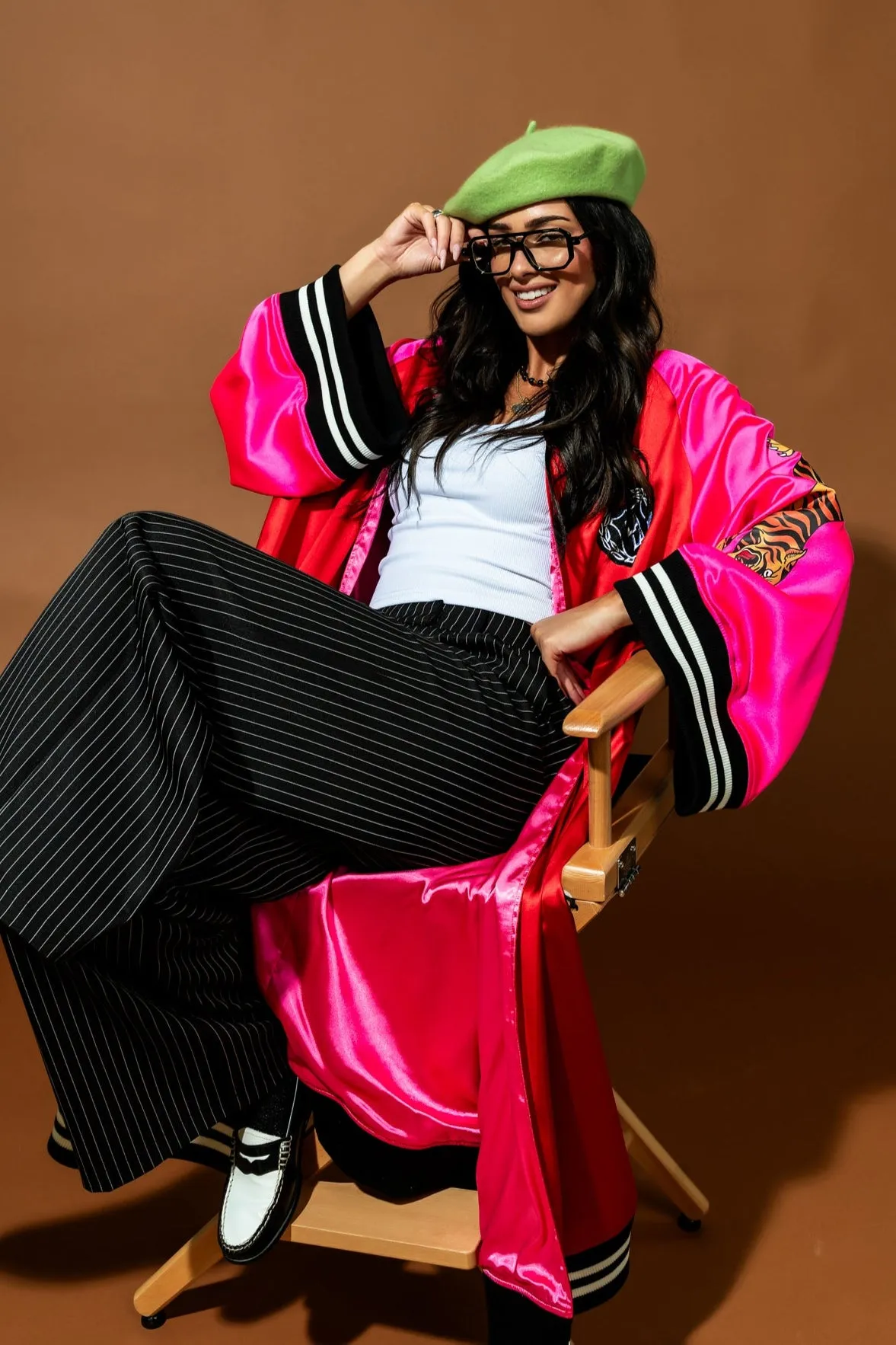 Take Up Space Kimono Bomber in Red + Pink sold by Dressed In Lala product image thumbnail 5