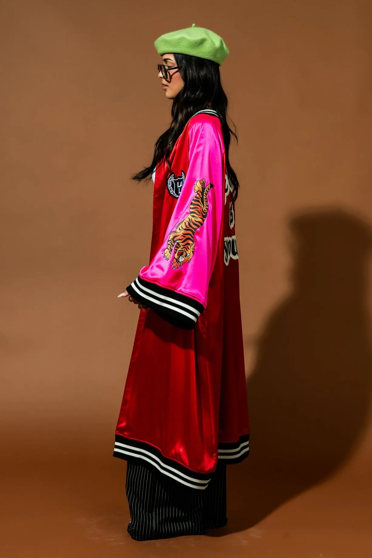 Take Up Space Kimono Bomber in Red + Pink sold by Dressed In Lala product image thumbnail 4