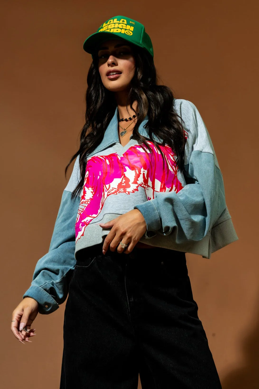 Sticks and Stones Mixed Media Pullover sold by Dressed In Lala product image thumbnail 4