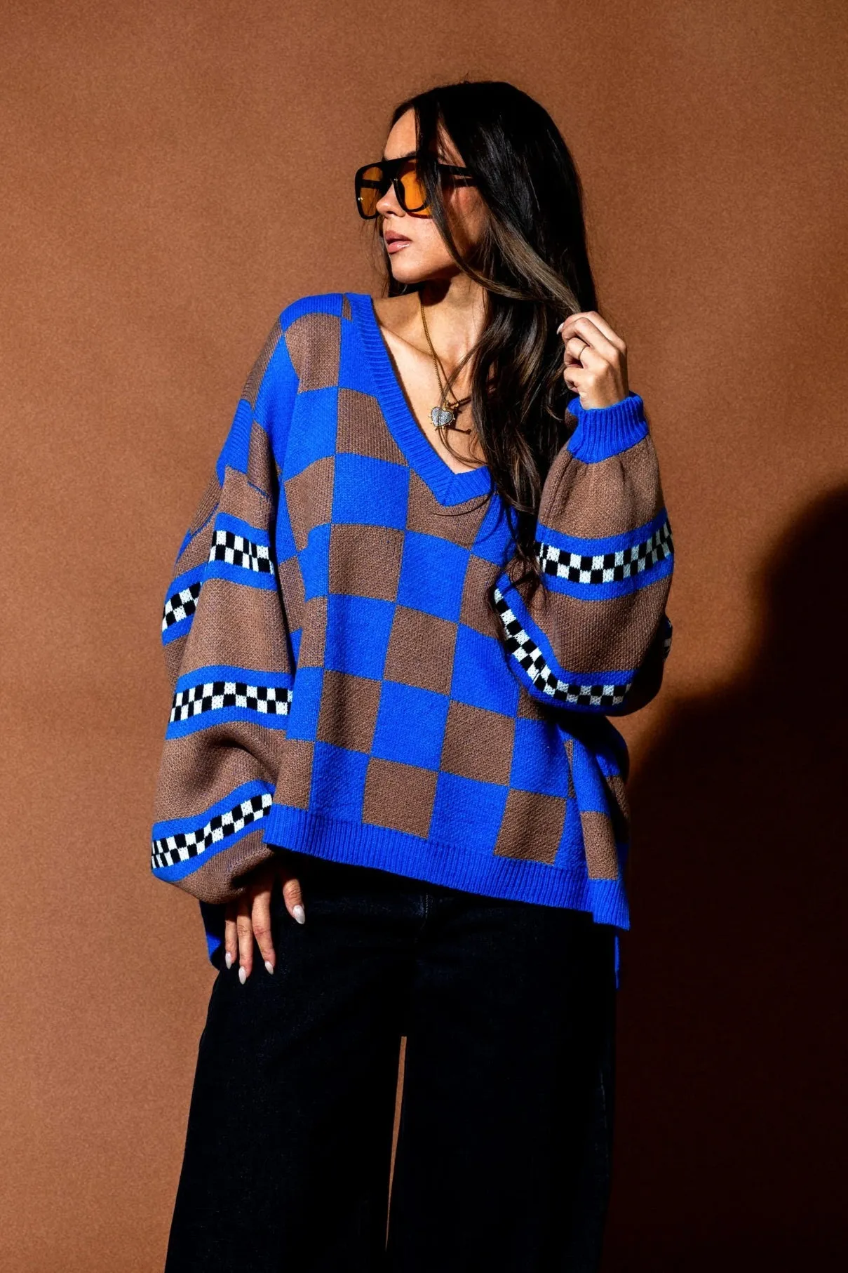 So Money Oversized Checkerboard Knit sold by Dressed In Lala product image thumbnail 2